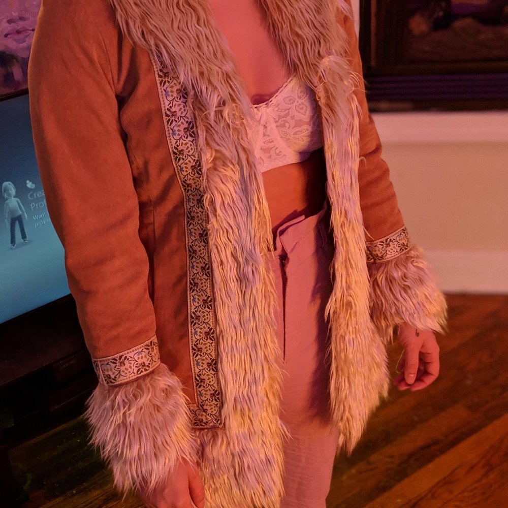 Xhilaration fuzzy suede coat